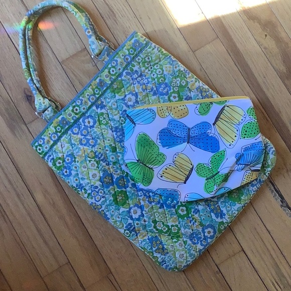 Vera Bradley Handbags - VB slim tote English Garden with makeup bag